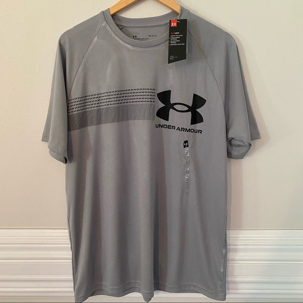 NWT Under Armour Grey Heat Gear Shirt L